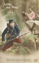Ansichtkaart met een brief van een Poilu, 1914-18