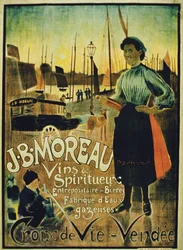 Poster voor Croix de Vie, gemaakt door J.B. Moreau, Vendée