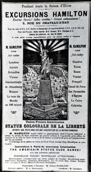 Poster die Excursies Hamilton adverteert, c.1890