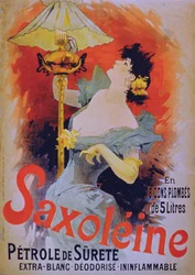 Poster die Saxoleine veiligheidslampolie adverteert