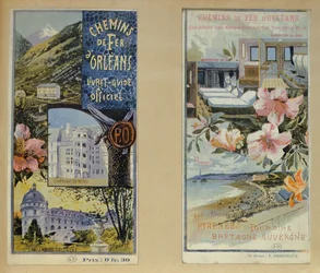 Posters die reclame maken voor de Chemin de Fer d