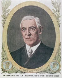 President Woodrow Wilson (1856-1924), illustratie uit Le Petit Journal 1917