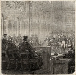 Proces door het Koninklijk Hof van Poitiers van Generaal Jean Baptiste Breton (Jean-Baptiste) genaamd Berton (1769-1822) in 1822
