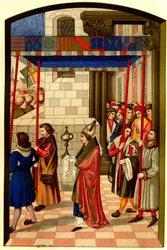 Processie van koning Rene I van Anjou (1409-1480) naar Aix en Provence