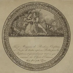 Productetiket voor een Franse snoepwinkel