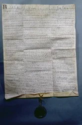 Ratificatie door Raymond VII (1197-1249) graaf van Toulouse van het Verdrag van Meaux, c.1229