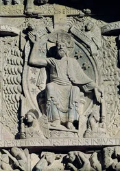 Reliëf van Christus in Glorie, detail van het Laatste Oordeel op het timpaan, ca.1140