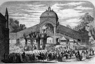 Religieuze ceremonie - 15 augustus 1858: Mis van de Tenhemelopneming gevierd bij het altaar van de pelgrims van Sint-Anne d