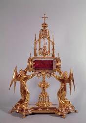 Reliekschrijn van de sluier van St. Aldegonde (goud)
