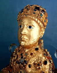 Reliekbeeld van St. Foy, detail van het hoofd, c.980 (detail)