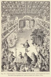 Voorstelling van een ballet voor Hendrik III en zijn hof, in de galerij van het Louvre