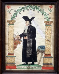 Voorstelling van een Rabbi (kleur litho)