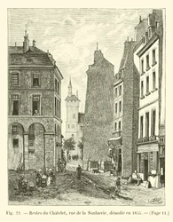 Resten van het Chatelet, rue de la Saulnerie, gesloopt in 1855