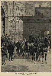 Terugkeer van de Franse president Felix Faure van zijn bezoek aan Rusland, 1897