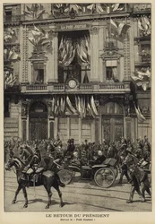 Terugkeer van de Franse president Felix Faure van zijn bezoek aan Rusland, 1897