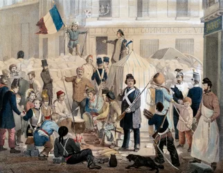 Revolutie van 1848: Barricade de la rue Coquenard (25 februari)