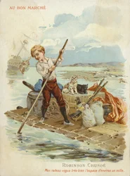Robinson Crusoe op vlot