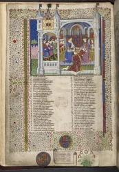 Margaretha van Anjou, zittend met haar echtgenoot koning Hendrik VI, illustratie uit 