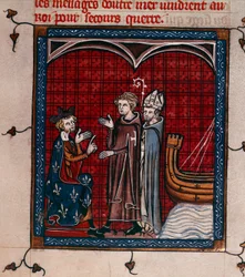 Koning Filips II en Patriarch, illustratie uit de 