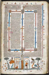 De schilder en de duivel, uit Decretalen van Gregorius IX met gloss van Bernard van Parma (de 