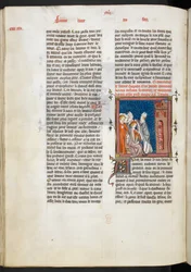 Royal Ms 16 G VI f. 347v Kroning van koning Richard I, illustratie uit de Grote kronieken van Frankrijk