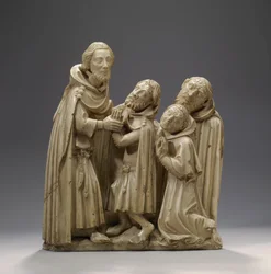 Sint Elzear van Sabran geneest drie Melaatsen, c.1373