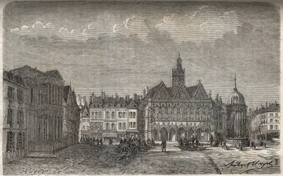 Saint Quentin (Saint-Quentin) departement Aisne - gravure in 