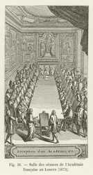 Vergaderzaal van de Franse Academie in het Louvre, 1673