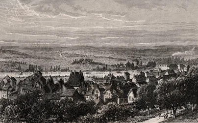 Sarreguemines - Moselle - gravure in 