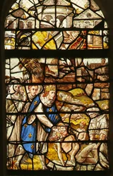 Scène uit het leven van Sint-Louis: de doden begraven