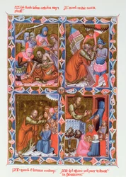 Scènes uit het leven van Sint Paulus, facsimile van een 15e-eeuws manuscript van de Legendaire des Anjou-Hongrie, school van Bologna