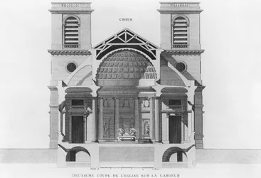 Tweede dwarsdoorsnede van de kerk Saint-Philippe-du-Roule, Parijs