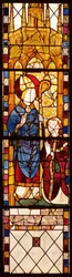 St. Nicolaas met een schenker, uit de Kapel van Sint Nicolaas, Normandische School, 1370