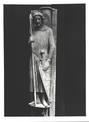 St. Theodoor gekleed als ridder, reliëfbeeldhouwwerk, ca. 1230