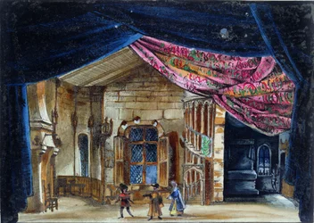 Toneelontwerp voor Act II van La Juive, voor het eerst uitgevoerd in de Parijse Opera op 23 februari 1835