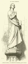 Standbeeld van Sabine, in de kathedraal van Straatsburg (gravure)