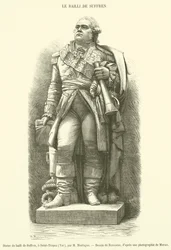Standbeeld van de baljuw van Suffren, in Saint-Tropez, Var