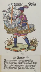 Straatventer die glaswerk verkoopt, uit Cris de Paris
