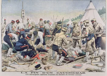 Chirurgen van het Japanse Rode Kruis, uit Le Petit Journal, 1905