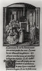 De dood van Edward III, Koning van Engeland in Kasteel Shene, uit Froissart