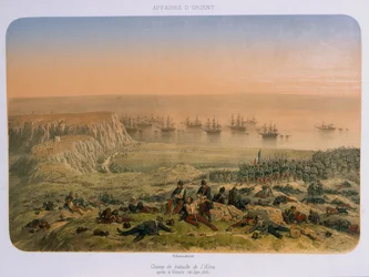 Het slagveld bij Alma na de overwinning, 20 september 1854