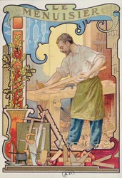 De Timmerman, illustratie uit een boek over ambachten, c.1899