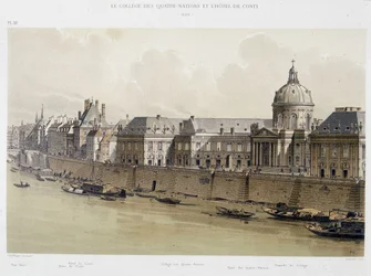 Het Collège des Quatre-Nations en het Hôtel de Conti in 1689 - in 