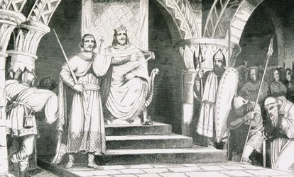 De kroning van Chilperik II (670-720), uit 