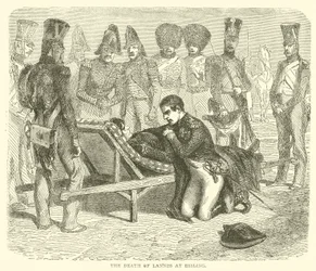 De dood van Lannes bij Essling (gravure)