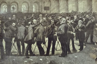De beroemde Corbeille op de Parijse Beurs, ca. 1885