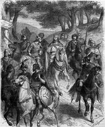 De Franse heren op de vergadering van Quiercy: het capitularium van Quierzy, uitgevaardigd op 14 juni 877 in Quierzy sur Oise door Karel de Kale om de goede werking van zijn rijk te regelen terwijl hij weg was.