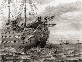 De HMS Agamemnon legt de trans-Atlantische telegraafkabel, 2 augustus