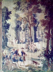 De jacht van Lodewijk XV, wandtapijt, midden 18e eeuw
