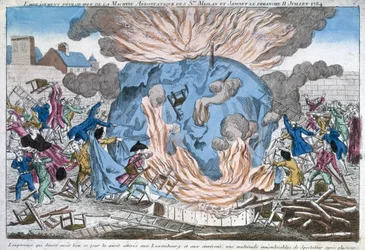 De Jammerlijke Verbranding van de Aerostat van Mioloan en Janinet, 11 juli 1784